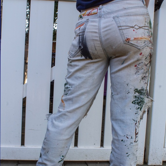 Hand Embroidered Jeans - Picture 3 of 8
